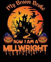 design de camiseta millwright para o halloween vetor
