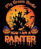 design de camiseta de pintor para o halloween vetor