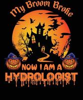 design de camiseta hidrologista para o halloween vetor