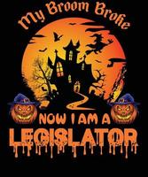design de camiseta do legislador para o halloween vetor