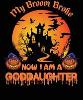 design de camiseta de afilhada para o halloween vetor