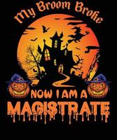 design de camiseta de magistrado para o halloween vetor