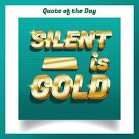 silêncio é ouro letras, silêncio é ouro citações do dia vetor