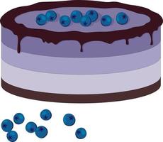 boa ilustração vetorial de bolo de chocolate de mirtilo em camadas vetor