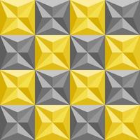 padrões quadriculados formas 3d triângulos quadrados amarelo e cinza vetor