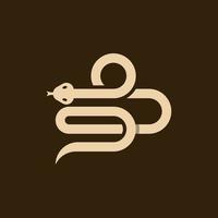 logotipo simples de ilustração de réptil de cobra vetor