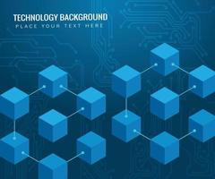 conceito de linha blockchain em fundo escuro. design de sinal de dados de criptomoeda, tecnologia de cadeia de blocos geométricos vetor