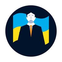 bandeira e presidente da ucrânia vetor