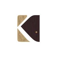 logotipo criativo letra k design de madeira para identidade de marca, perfil da empresa ou logotipo corporativo vetor