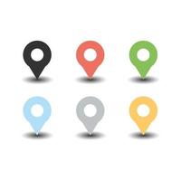 gps mapa ponteiro colorido conjunto de ícones vetor em estilo moderno simples para web, design gráfico e móvel