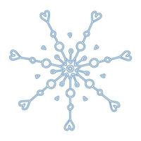 ilustração em vetor de floco de neve azul fantasia elegante isolada no fundo branco