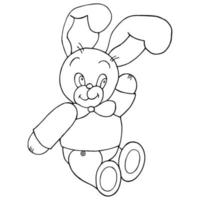 coelho de brinquedo fofo. ilustração vetorial infantil desenhada à mão vetor