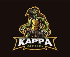 design de logotipo de mascote de monstro kappa vetor
