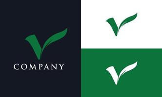 download gratuito de design de logotipo de carta vegan v vetor