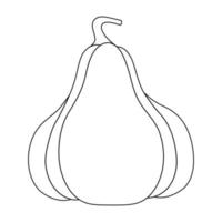 abóbora com um contorno preto. ilustração em vetor de uma abóbora desenhada à mão em um fundo branco. um elemento para design decorativo de outono, um convite para fundo branco de ícone de halloween.pumpkin