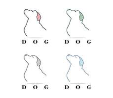 conjunto de ilustração vetorial de design de logotipo de cachorro com vetor premium de conceito criativo