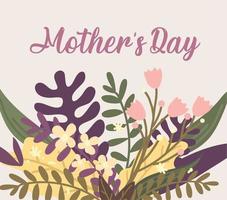 cartão de flores dia das mães vetor