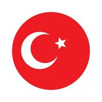 bandeira redonda da turquia vetor