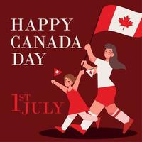 feliz dia do canadá, cartão de 1 de julho vetor