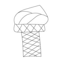 sorvete em um cone de waffle no estilo de um doodle. vetor imagens isoladas para web design ou menu de café