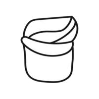 cupcake com creme no estilo de um doodle em um fundo branco. imagem vetorial isolada para uso no design de um menu de café ou site vetor