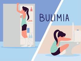 bulimia transtornos alimentares vetor