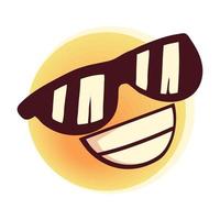 emoji com óculos de sol vetor
