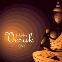 feliz dia vesak tradicional vetor