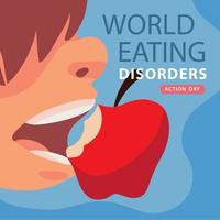 bandeira mundial de transtornos alimentares vetor