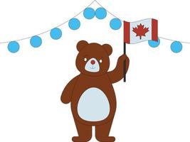 o teddy está comemorando o dia nacional do canadá. vetor