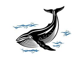 personagem de grande baleia vetor