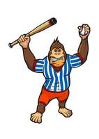 jogador de beisebol macaco vetor