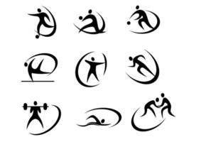 diferentes tipos de símbolos esportivos vetor