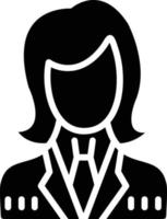 ícone de glifo de mulher vetor