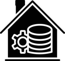 ícone de glifo de data warehouse vetor