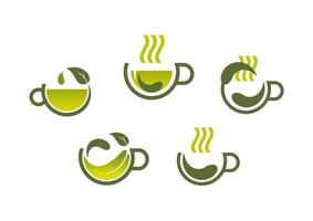 símbolos de chá de ervas vetor