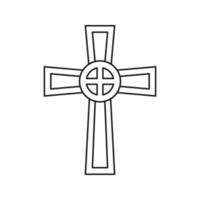 cruz cristã isolada no fundo branco. ilustração vetorial vetor