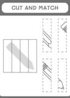 cortar e combinar partes de lápis, jogo para crianças. ilustração vetorial, planilha para impressão vetor