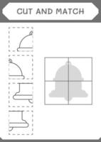 cortar e combinar partes do sino, jogo para crianças. ilustração vetorial, planilha para impressão vetor