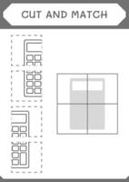 cortar e combinar partes da calculadora, jogo para crianças. ilustração vetorial, planilha para impressão vetor