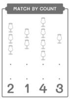 jogo por contagem de cerveja, jogo para crianças. ilustração vetorial, planilha para impressão vetor