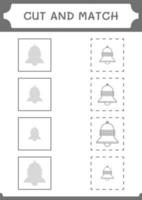 cortar e combinar partes do sino, jogo para crianças. ilustração vetorial, planilha para impressão vetor
