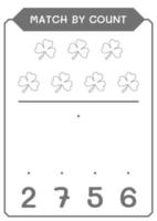 jogo por contagem de trevo, jogo para crianças. ilustração vetorial, planilha para impressão vetor