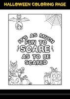 página para colorir de citações de halloween. página para colorir de halloween para crianças. vetor