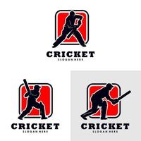 conjunto de design de modelo de logotipo de esporte de críquete vetor