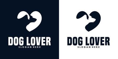 modelo de design de logotipo de amante de cães vetor