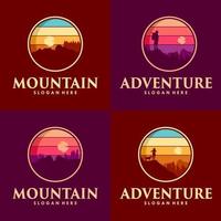 modelo de vetor de design de logotipo de montanha de aventura