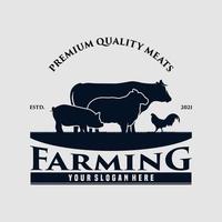 vetor premium de design de logotipo agrícola vintage
