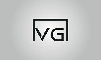 carta vg design de logotipo. vg logotipo com forma quadrada em cores pretas modelo de vetor livre.