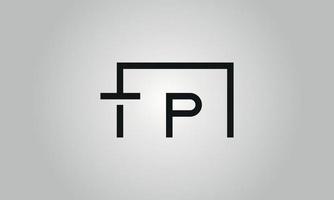 design de logotipo de letra tp. tp logotipo com forma quadrada em cores pretas modelo de vetor livre.